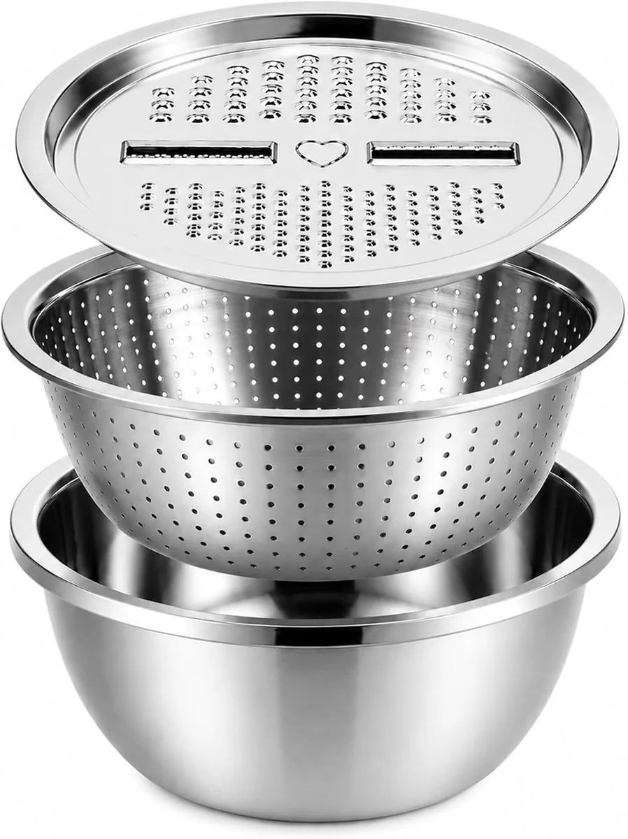 BOWLUX set de colador bowl y rallador