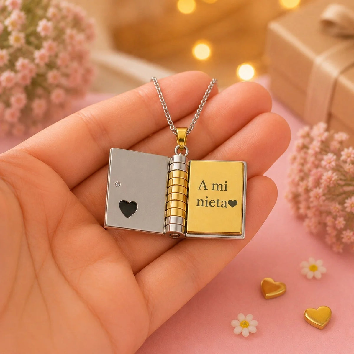 Collar Libro Mi Pequeña Estrella para Mi Nieta MEMORIA