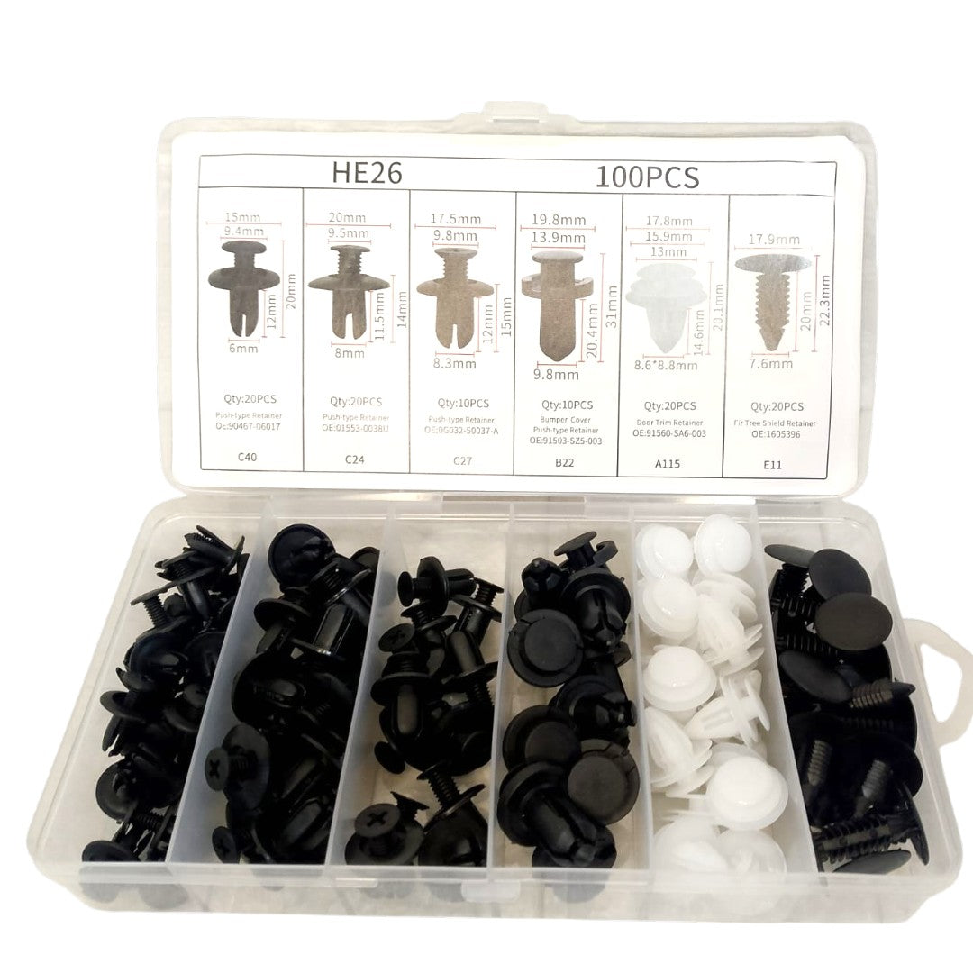 Kit 100 broches automotrices FIXPRO HE26