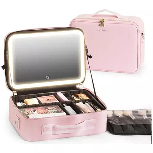 COSMETIQUERA CON ESPEJO LED ORIGINAL