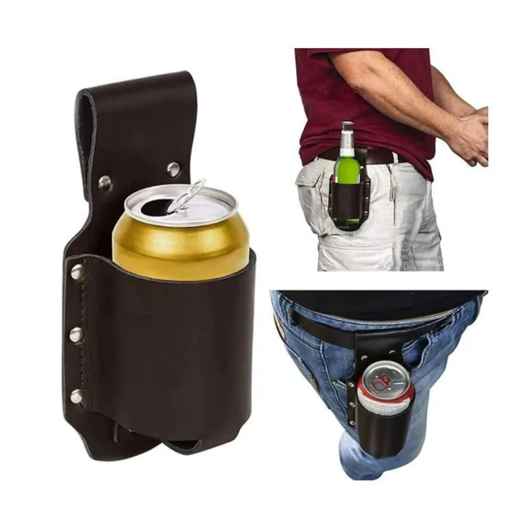 BEERBELT funda de cuero portacerveza para cinturon
