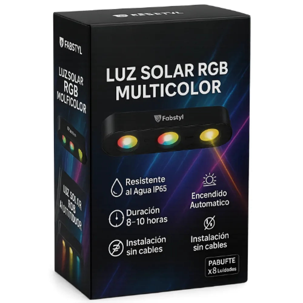 FABSTYL Luces Solares RGB x8