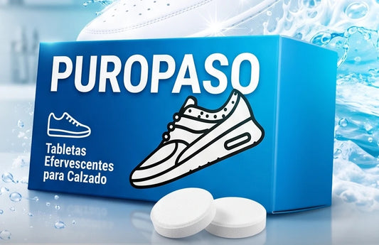 Tabletas Efervescentes PUROPASO para limpieza de calzado
