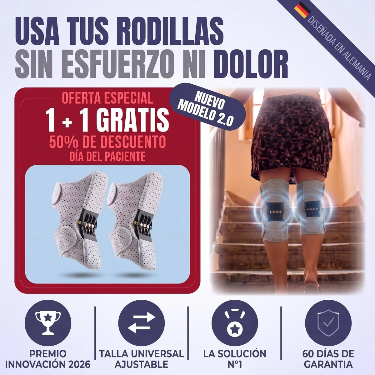 Rodillera Ortopedica con Resorte de Soporte GENUFLEX 2.0