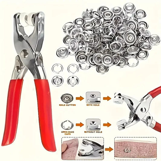 SNAPRO Kit Pinza + Broches a Presion Metalicos