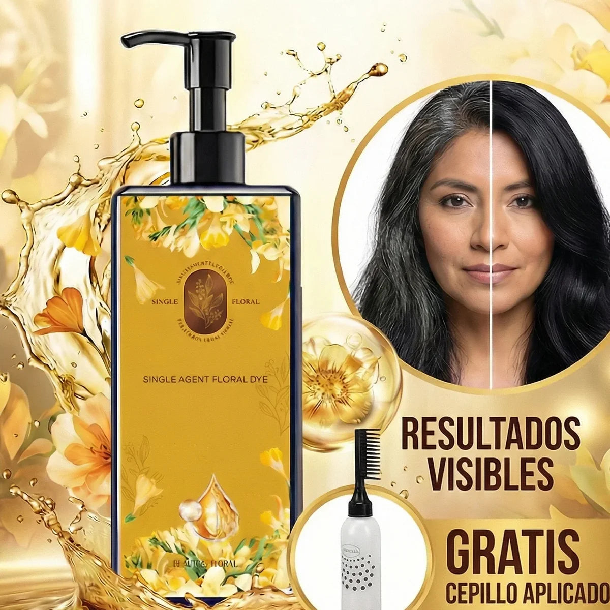 Tinte Capilar Nutritivo Miel + Cepillo Aplicador Gratis