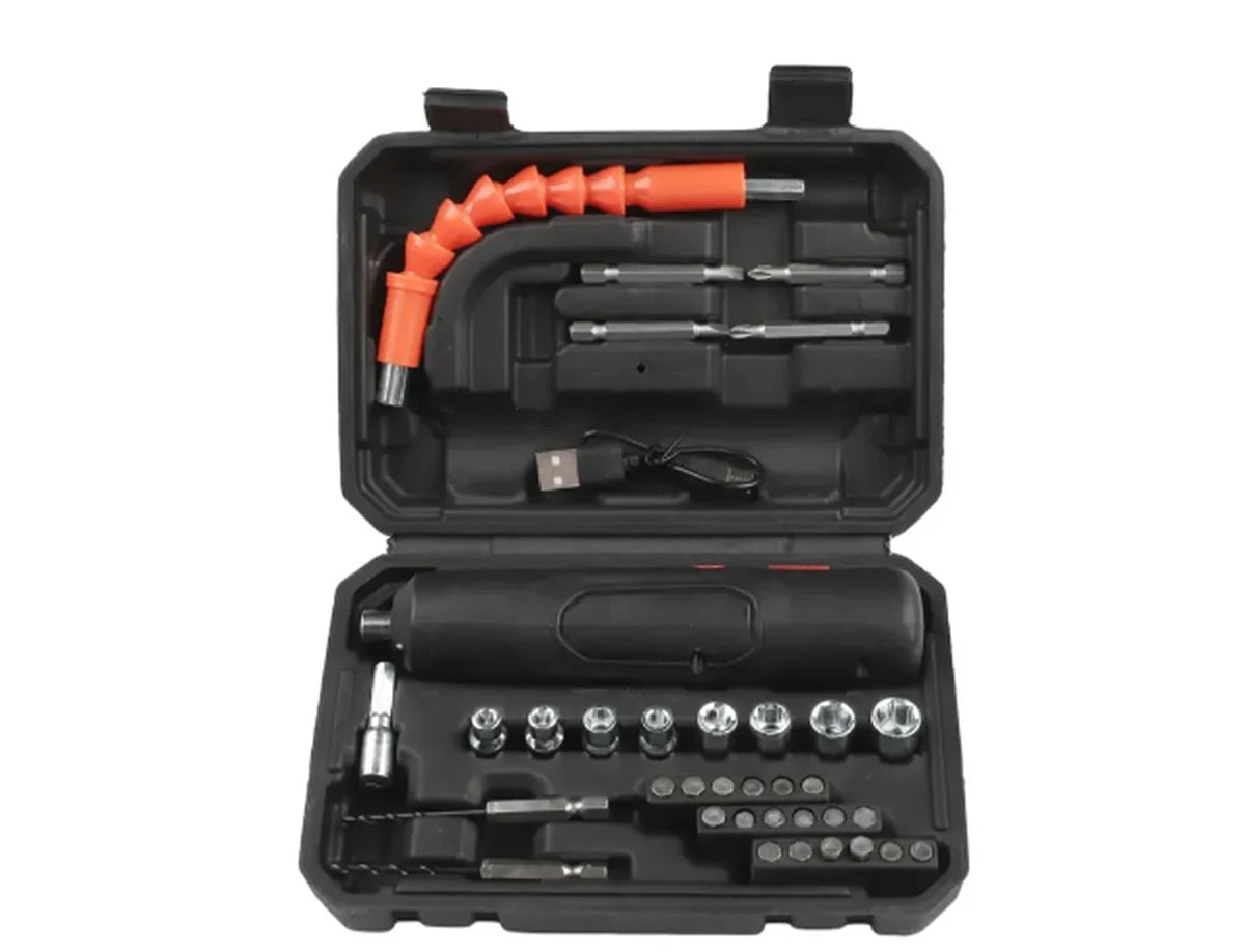 Destornillador electrico TORQMAX con maletin y 30 accesorios