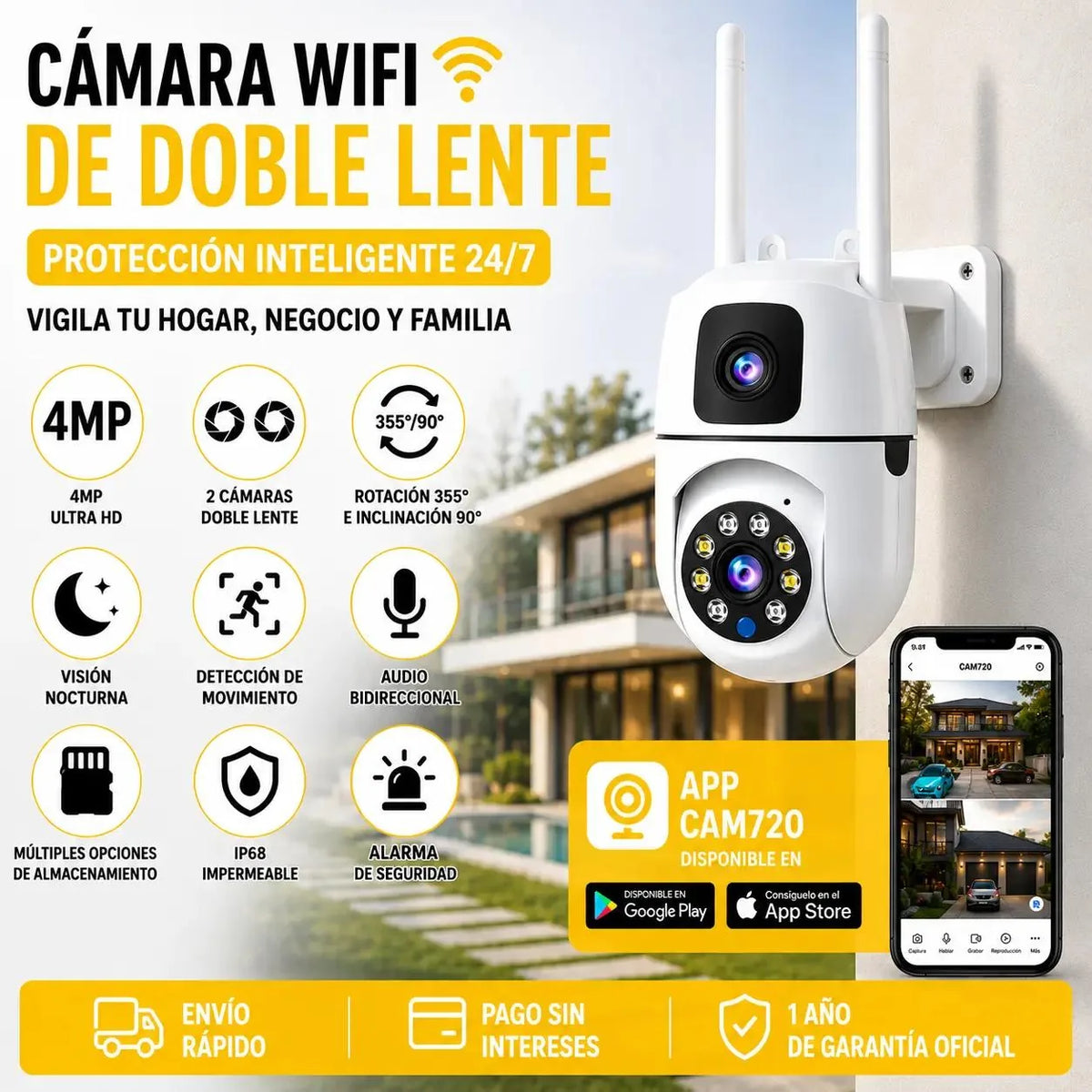 VIGIA 360 camara wifi doble lente